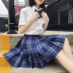 紺 ネイビー チェック 制服スカート セット なんちゃって制服 コスプレ