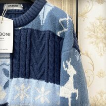 個性EU製＆定価5万◆UABONI*Paris*ユアボニ*クリスマス限定・セーター◆ウール ソフト 暖か 肉厚 ニット トレーナー 男女兼用 L/48サイズ_画像4