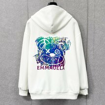 個性・パーカー 定価4万◆Emmauela・イタリア・ミラノ発◆コットン100％ 快適 クマ 可愛い 体型カバー プルオーバー 定番2XL/52サイズ_画像1