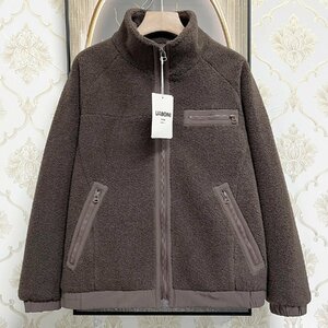 高級EU製＆定価7万◆UABONI*Paris*ボアジャケット*ユアボニ*パリ発◆上質ミンク/カシミヤ混 厚手 防寒 暖かい シンプル 秋冬 普段着 L/48