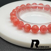 逸品 EU製 定価10万円★ROBEAN・インカローズ★ブレスレット パワーストーン 原石 天然石 高級 プレゼント バラ色 9-9.6mm 1001G962_画像6