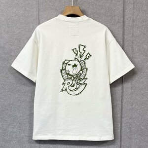 絶賛・半袖Tシャツ 定価2万◆Emmauela・イタリア・ミラノ発◆高級 快適 伸縮性 ロック ストリート ゆったり 男女兼用 人気 M/46サイズ