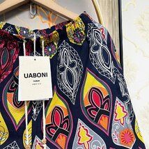 個性EU製＆定価3万◆UABONI*Paris*ショートパンツ*ユアボニ*パリ発◆高級リネン/麻 吸汗速乾 薄手 ヴィンテージ柄 ハーフパンツ 夏 海 L/48_画像6