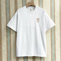 定番 定価2万 FRANKLIN MUSK・アメリカ・ニューヨーク発 半袖Tシャツ 綿100％ お洒落 英字 バラ カットソー 日常 ユニセックス サイズ4_画像2