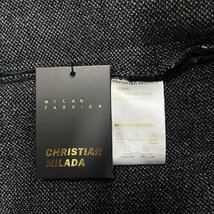 最上級EU製・定価4万★christian milada・ミラノ発・セーター★ミンク/カシミヤ混 暖かい 総柄 ニット ストリート スウェット 秋冬 L/48_画像9