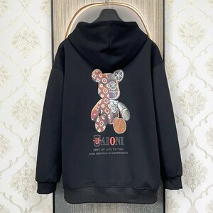 個性EU製＆定価4万◆UABONI*Paris*パーカー*ユアボニ*パリ発◆コットン100％ 高級 モノグラム カットソー 男女兼用 ベアブリック XL/50