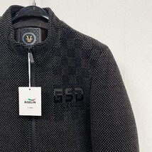 高級ヨーロッパ製※定価8万◆ブルガリア発※RISELIN ミンク/カシミヤ混・ジャケット 防寒 裏起毛 柔らかい 総柄 ブルゾン アウター 紳士 L_画像7