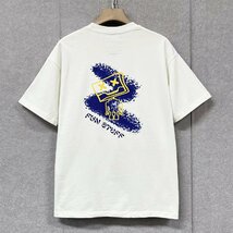 上級・半袖Tシャツ 定価2万◆Emmauela・イタリア・ミラノ発◆上品 吸汗 快適 ロボット 遊び心 手描き風 トップス カジュアル XL/50サイズ_画像1