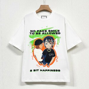 個性ヨーロッパ製※定価2万◆ブルガリア発※RISELIN 半袖Tシャツ 通気吸汗 速乾 イラスト カットソー ストリート アメカジ 夏 XL/50サイズ