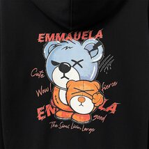 個性・パーカー 定価4万◆Emmauela・イタリア・ミラノ発◆コットン100％ 通気吸汗 クマ 可愛い スポーティ スウェット 男女兼用 M/46サイズ_画像6