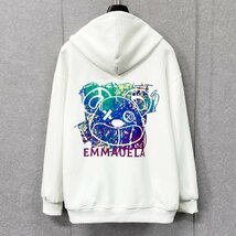 個性・パーカー 定価4万◆Emmauela・イタリア・ミラノ発◆コットン100％ 快適 クマ 可愛い 体型カバー プルオーバー 定番2XL/52サイズ_画像1