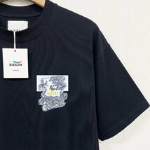 最高級ヨーロッパ製※定価2万◆ブルガリア発※RISELIN 半袖Tシャツ 上品 通気 薄手 イラスト カットソー スウェット レトロ 男女兼用 M/46_画像5