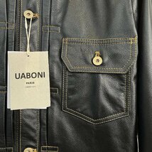 最高級EU製＆定価15万◆UABONI*ユアボニ*レザージャケット*フランス*パリ発◆高品質牛革 オシャレ ライダース オートバイ 革ジャン L/48_画像6