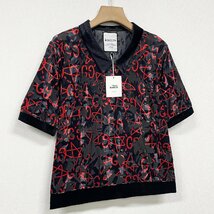 個性ヨーロッパ製※定価2万◆ブルガリア発※RISELIN 半袖Tシャツ 薄手 通気 艶 総柄 透け感 トップス レトロ カジュアル レディース XL_画像10