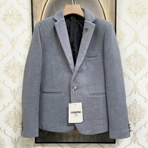 最高峰EU製＆定価7万◆UABONI*Paris*テーラードジャケット*ユアボニ*パリ発◆カシミヤ オシャレ 洗練 ソフト ブレザー 通勤 レディース XL