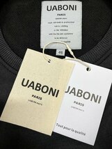 逸品EU製＆定価4万◆UABONI*Paris*ユアボニ*トレーナー*フランス◆コットン 軽量 クマ クルーネック ブラック レジャー スウェット XL/50_画像6