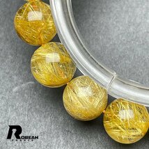 上級 EU製 定価20万円★ROBEAN・タイチンルチル★黄金針水晶 ゴールド ブレスレット 九星開運 天然石 金運 お守り 11-11.6mm 1002H250_画像6