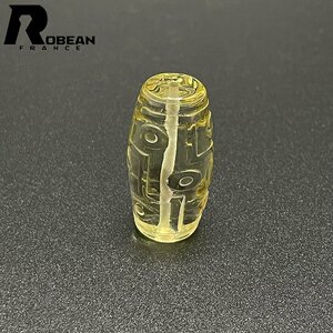 貴重 EU製 定価5万円★ROBEAN・チベット天珠・シトリンファントム★パワーストーン アクセサリー 天然石 金運 約30.3*15.7mm 1008J240