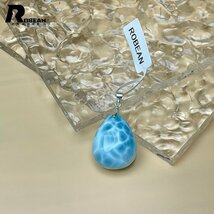 絶賛 EU製 定価9万円★ROBEAN・ラリマーペンダント★パワーストーン アクセサリー 天然石 高級 綺麗 お守り 約27.9*21.5*12.6mm 1002H311_画像3