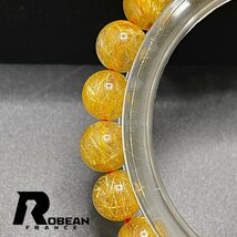 レア EU製 定価6万円★ROBEAN・タイチンルチル★黄金針水晶 ゴールド ブレスレット 九星開運 天然石 金運 お守り 7.8-8.3mm 1001G672_画像6