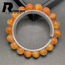 綺麗 EU製 定価13万円★ROBEAN・銅髪ルチルクォーツ★ブレスレット パワーストーン 天然石 金運 お守り ギフト 10.5-11.1mm 1001G1245_画像2