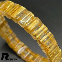 高級 EU製 定価8万円★ROBEAN・タイチンルチルバングル★黄金針水晶 ブレスレット パワーストーン 金運 お守り 10.2*5.2mm 1008J361_画像4