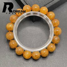 絶賛 EU製 定価13万円★ROBEAN・銅髪ルチルクォーツ★ブレスレット パワーストーン 天然石 金運 お守り ギフト 11.8-12.3mm 1001G1246_画像6