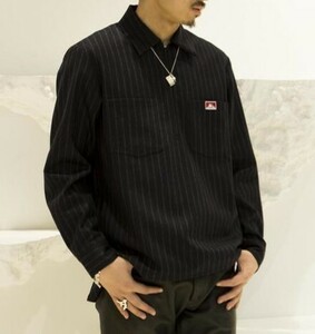 BEN DAVIS × UNITED ARROWS & SONS＞ HALF ZIP SHIRT ベンデイビス ストライプ シャツ ユナイテッドアローズ&サンズ