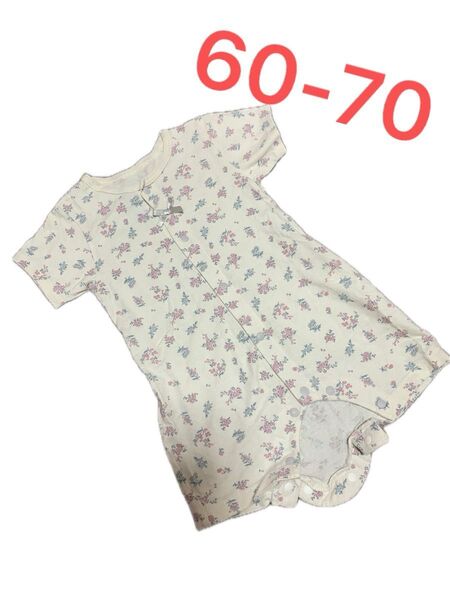 小花柄 半袖 ロンパース 60サイズ 70サイズ