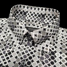 バーバリーブラックレーベル■モノトーンドット柄 ホース刺繍 ドゥエボットーニ 2(M) 長袖BDシャツ BURBERRY BLACK LABEL■_画像3