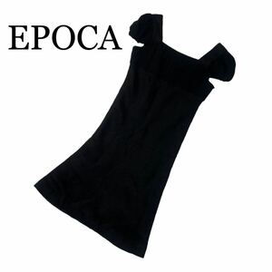 EPOCA エポカ ワンピース 黒 半袖 ひざ丈 サイズ40