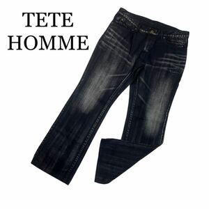 TETE HOMME テットオム デニムパンツ ジーパン 黒 LL ジーンズ