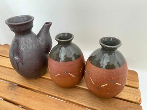 【送料込ほぼ未使用】酒器 陶器 日本酒 骨董　3セット