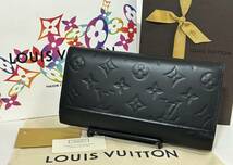 【美品】ルイヴィトン ヴェルニ ポルトフォイユ サラ 長財布 マットブラック ピンク モノグラム LOUISVUITTON_画像2