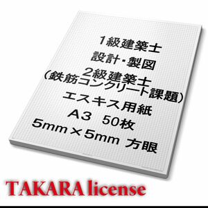 A3 5mm 方眼 50枚 エスキース エスキス 用紙 設計製図 1級建築士