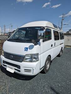 静岡発・H16 E25キャラバン　ガソリン2400　2WD　チェアーキャブ　車イス２基移動車