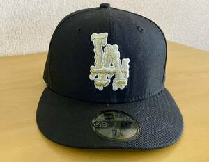 ★ NEWERA ニューエラ キャップ LA ロサンゼルス ドジャース 59FIFTY 立体 刺繍 ロゴ ホラーver.ブラック サイズ 56.8cm