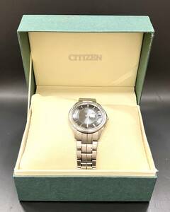CITIZEN シチズン EXCEED エクシード H111-T012671 エコ・ドライブ 電波時計 チタン/サファイア 中古動作品 メンズ 腕時計