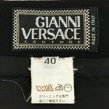 ★GIANNI VERSACE ジャンニヴェルサーチ ウールジャージー タイトスカート レディース40 ブラック 無地 ボトムス 定番 1BA/90935_画像3