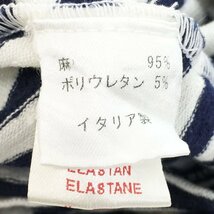 ●altea アルテア 半袖 リネン ストレッチ Tシャツ サイズXS メンズ ホワイト×ネイビー ボーダー柄 クルーネック カットソー 1AA/91179_画像8