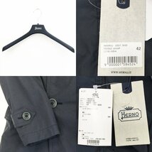 ●超美品タグ付 HERNO ヘルノ 長袖 ナイロン ショートトレンチ コート IM0091U サイズ42 メンズ ネイビー アウター ブルゾン 3AB/91160_画像6