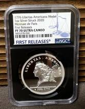 リベルタス・アメリカーナ 銀貨 NGC PF70 UC FR 1オンス フランス ウナとライオンでない_画像1