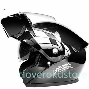 新品フリップアップ ダブルレンズ バイク ジェット ヘルメット フルフェイスヘルメットサイズM~2XL多色可選