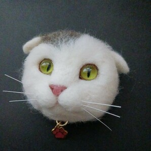 もたこ 羊毛フェルト猫 スコティッシュフォールド 羊毛フェルトリアル猫 ハンドメイド キジトラブチ キジトラ柄 ブチ柄猫 猫 ネコの画像6