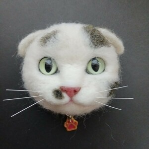 Art hand Auction Motako毛毡猫苏格兰折耳毛毡真猫手工信誉恢复猫毛毡猫斑猫斑点图案, 玩具, 游戏, 毛绒玩具, 羊毛毡