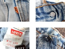 ■W36■90's ヴィンテージ/90年 アメリカ製/LEVI'S:リーバイス/20517-0217/517 ブーツカット デニムパンツ/インディゴ/USA製_画像9