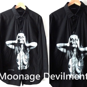 Moonage Devilment:ムーンエイジ デビルメント/MaD/スカル レディー プリント ポケット付き 比翼仕立て 長袖シャツ/黒/size48(L)/清春 SADSの画像1