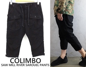 状態良好/COLIMBO:コリンボ/SAW MILL RIVER SAROUEL PANTS/ストレッチ モールスキン ソウ ミル　リバー　サルエルパンツ/ブラック/Ssize