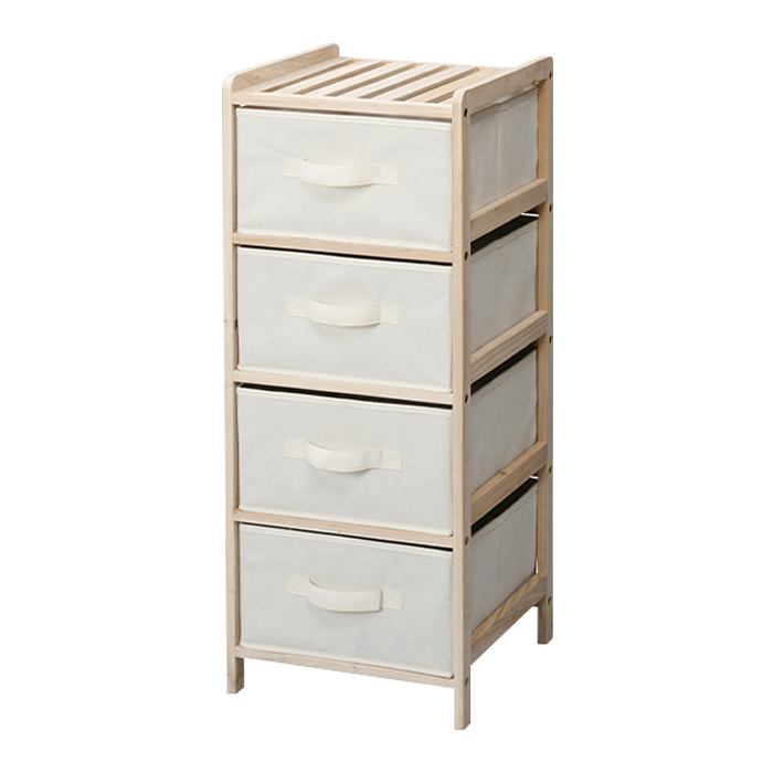 Chest 4 Tiers Natural Wood Sanitary Chest Simple Drawer Storage MAZUK-0040, handmade works, furniture, Chair, chest of drawers, chest