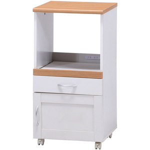 キッチンワゴン 幅45cm キッチンカウンター レンジ台 食器棚 木製 白 FGB-3817
